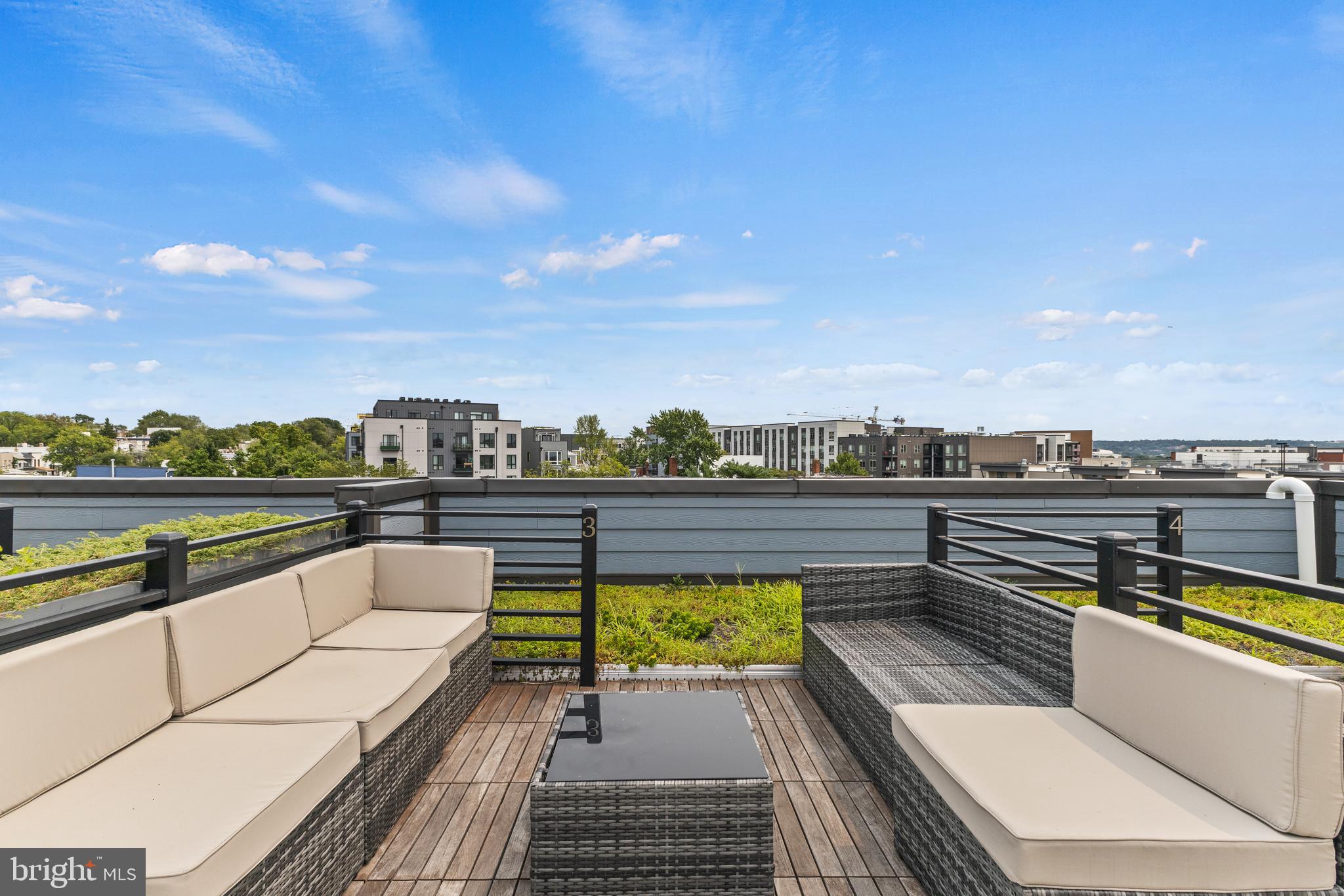 1028 Bladensburg Road Northeast, Unit 37 Washington, DC 20002 - Photo 22 of 29 a view of a roof deck with couches and sky view