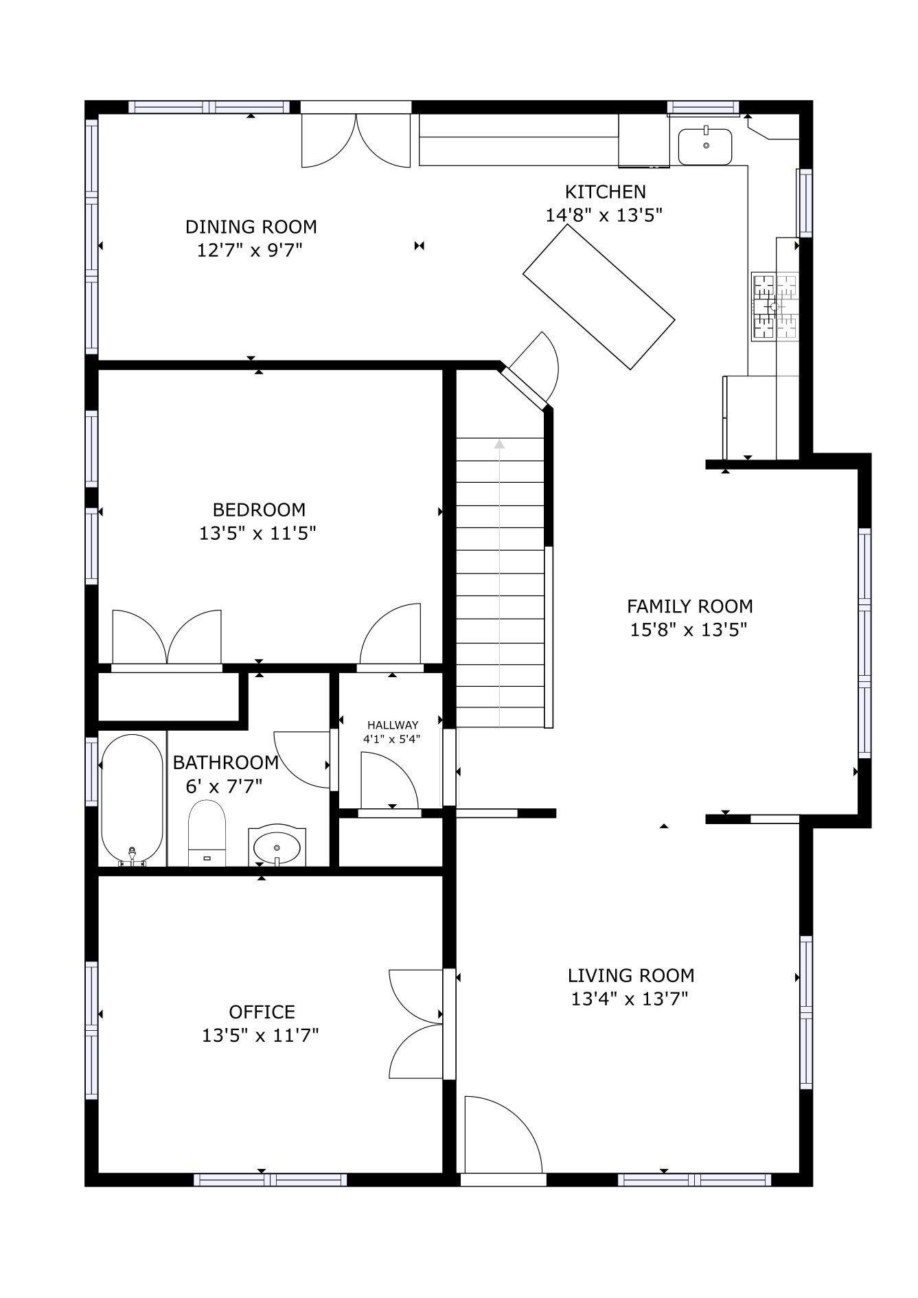 903 East 14th Street Austin, TX 78702 - Photo 30 of 31 First floor floor plan of 903 E 14th St.