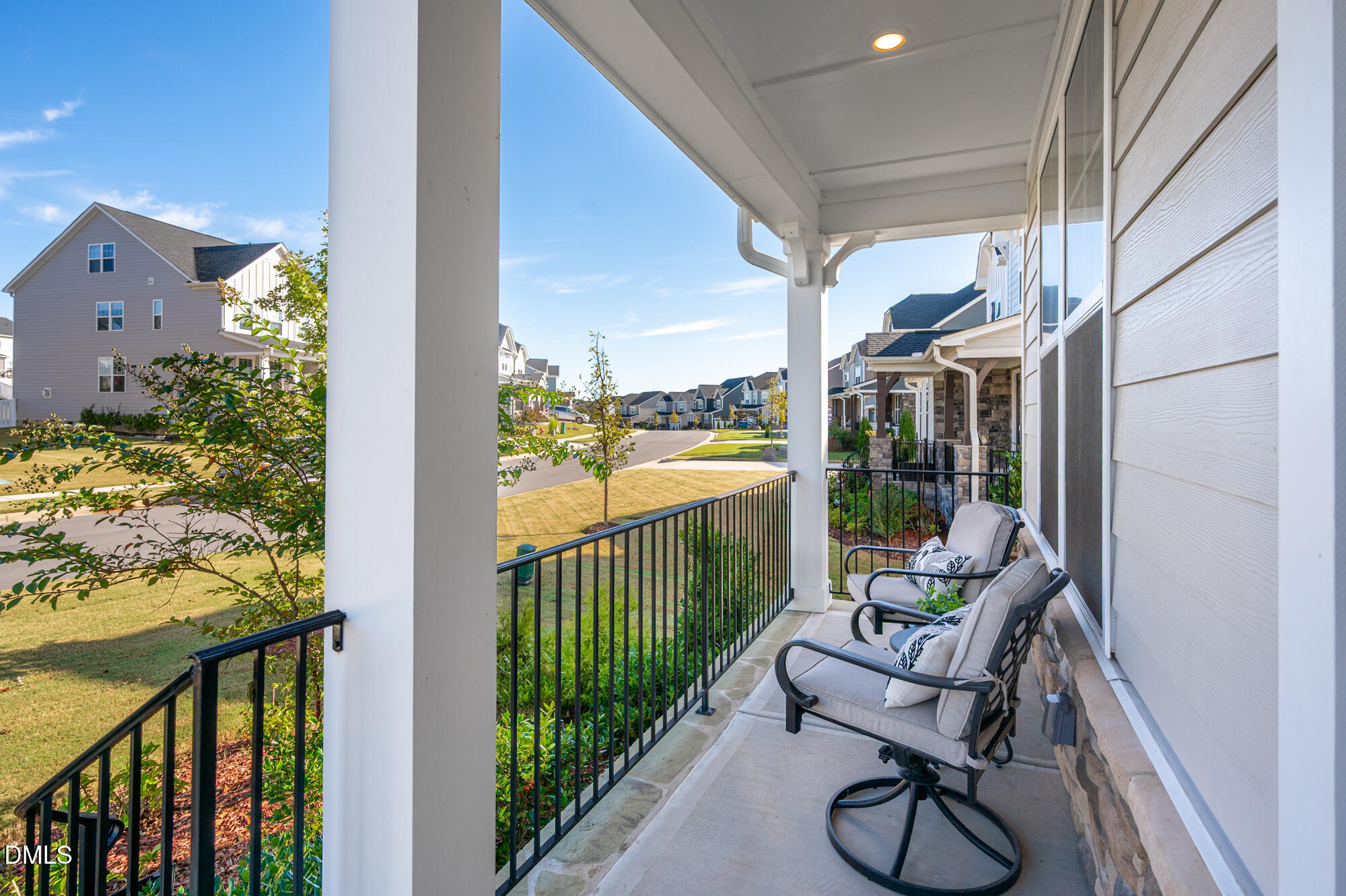 319 High Woods Ridge Chapel Hill, NC 27517 - Photo 43 of 71 a view of a chairs and table in patio with wooden floor