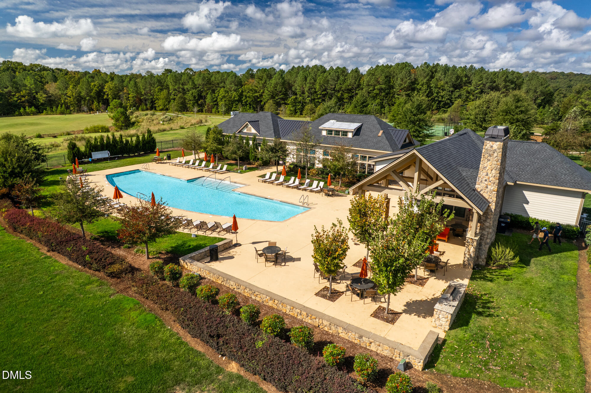 319 High Woods Ridge Chapel Hill, NC 27517 - Photo 53 of 71 an aerial view of a house with a garden and lake view