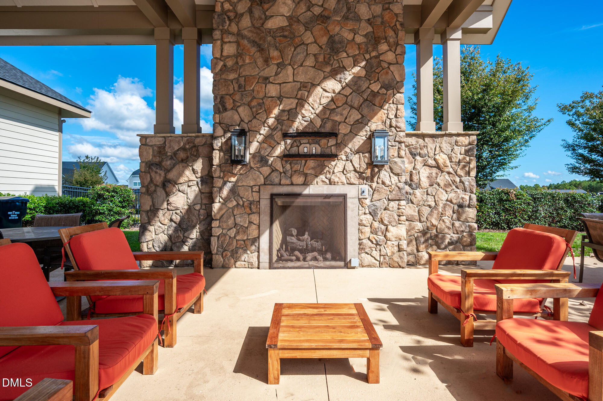 319 High Woods Ridge Chapel Hill, NC 27517 - Photo 59 of 71 a outdoor space with the couches and a potted plant