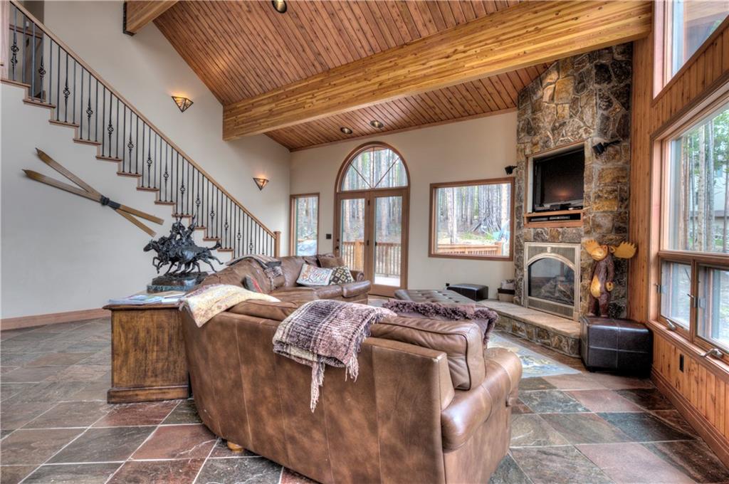 324 4 O'Clock Run Road Breckenridge, CO 80424 - Photo 8 of 25 a living room with fireplace furniture and a flat screen tv