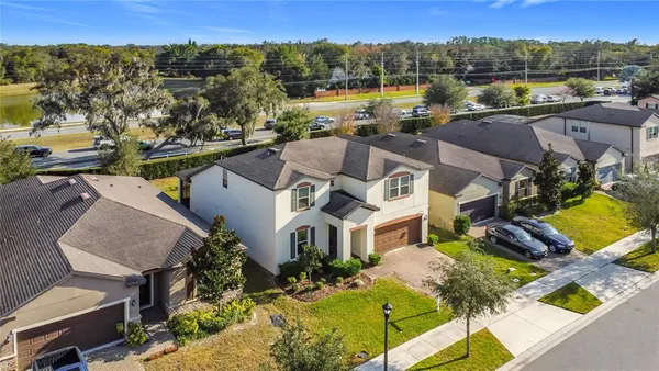 an aerial view of multiple house