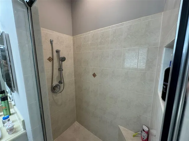 a bathroom with a shower