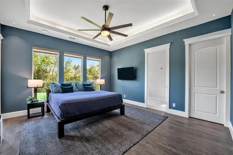 a bed room with a bed and a couch