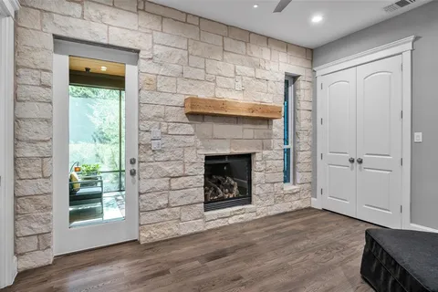 a open kitchen with a refrigerator a oven and a sink