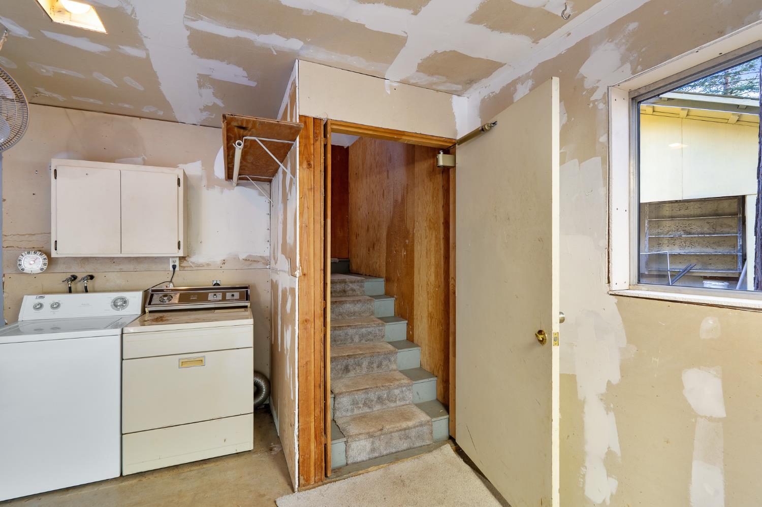 5498 Platt Mountain Road Forest Ranch, CA 95942 - Photo 36 of 59 Garage Laundry and Staircase to Working Loft ADU