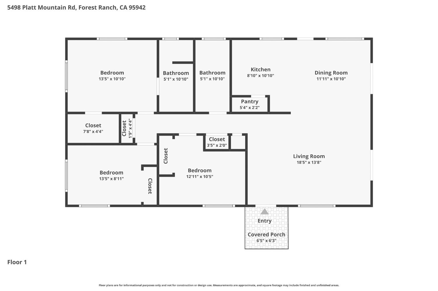 5498 Platt Mountain Road Forest Ranch, CA 95942 - Photo 58 of 59 Main House Informational Floor Plan