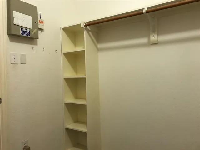 a close view of walk in closet