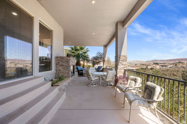 2376 Stone Crest Circle St. George, UT 84790 - Photo 21 of 61 View of patio with outdoor lounge area and a mountain view