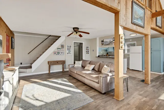 a living room with furniture