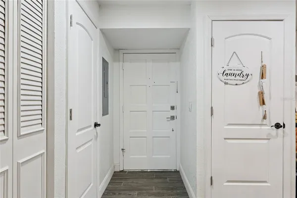 a view of a closet area