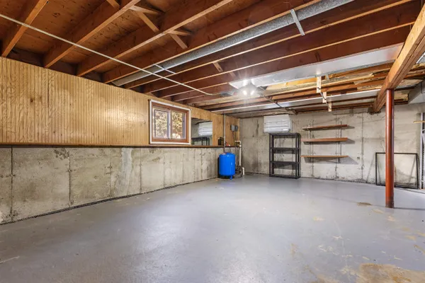 a view of room with garage