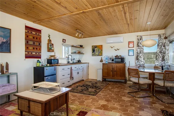 a workspace with furniture