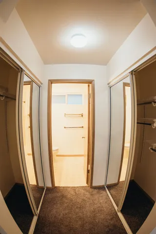 a view of a walk in closet