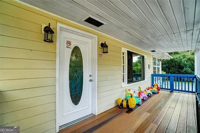 a front view of a house with entryway