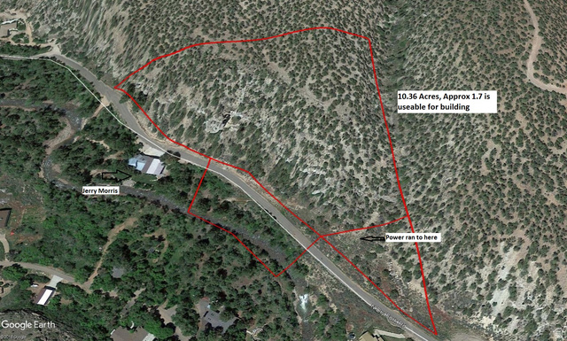 8578 West Red Cloud Loop Road Vernal, UT 84078 - Photo 1 of 25 Aerial Map. Displaying the property's boundaries, total acreage, and usable building area, along with utility access points