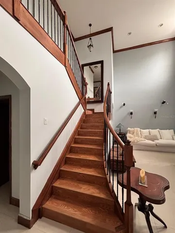 a view of entryway with wooden floor
