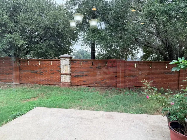 a view of a backyard