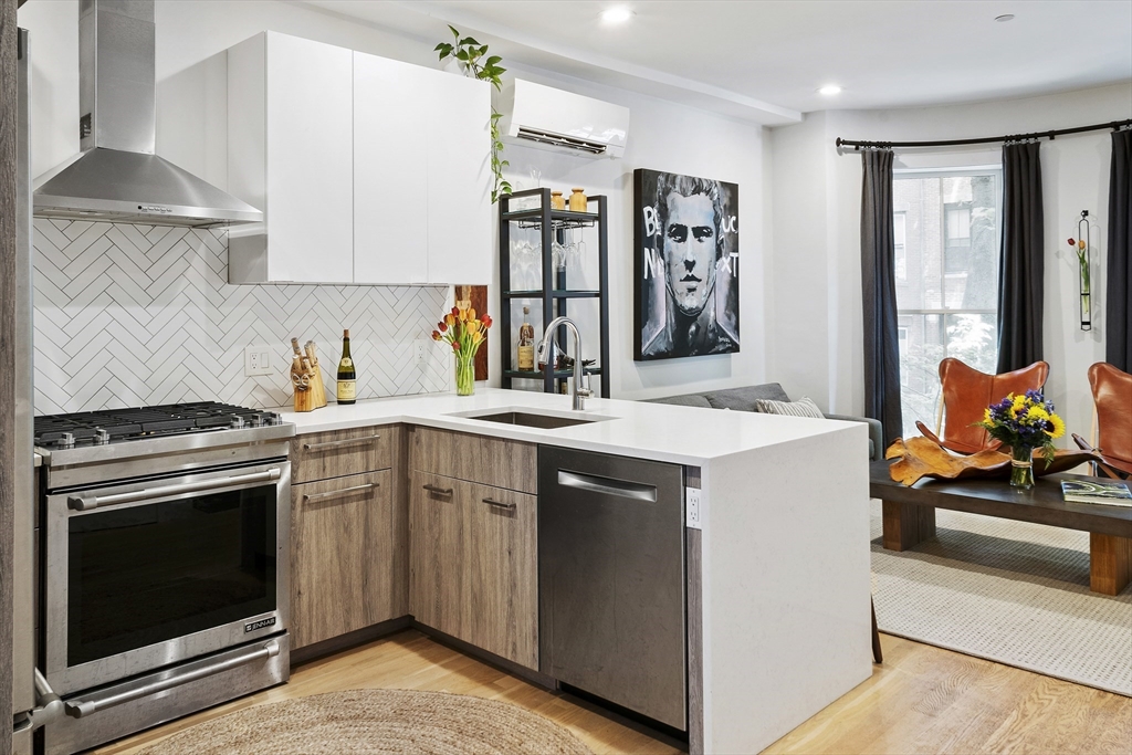 55 East Springfield Street, Unit 2 Boston, MA 02118 - Photo 17 of 22 a kitchen with stainless steel appliances granite countertop a stove and a sink