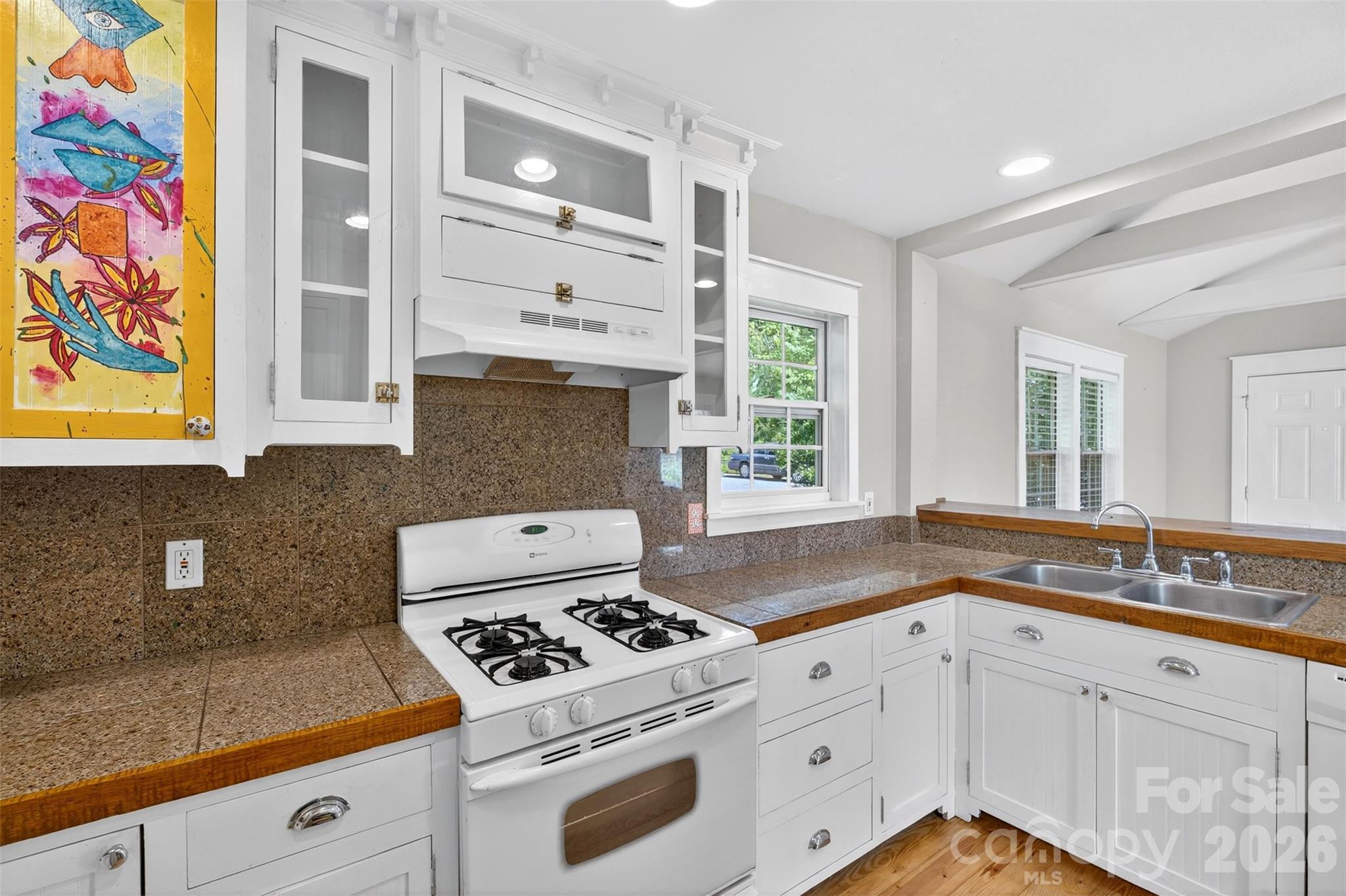 160 East Howard Street Tryon, NC 28782 - Photo 16 of 48 a kitchen with stainless steel appliances a stove a sink and a counter space
