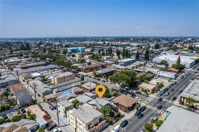 an aerial view of a city