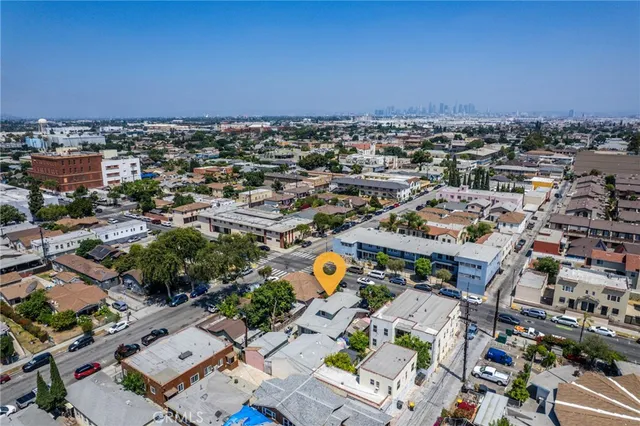an aerial view of a city