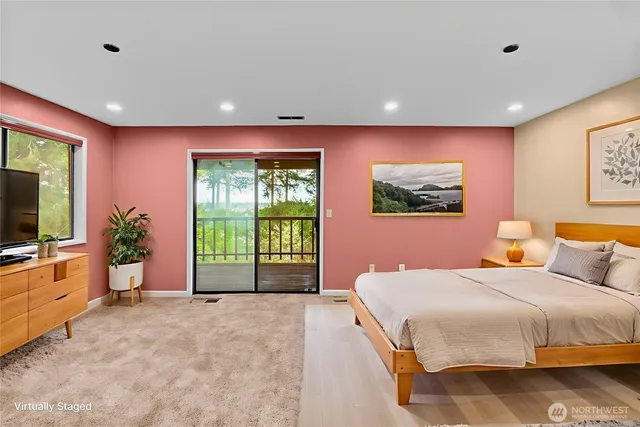 an empty room with a fireplace