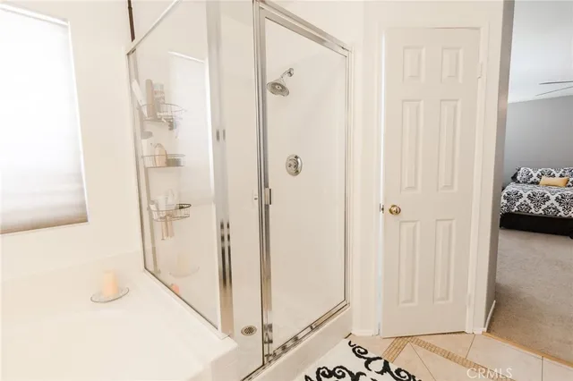 a view of a bathroom with a shower