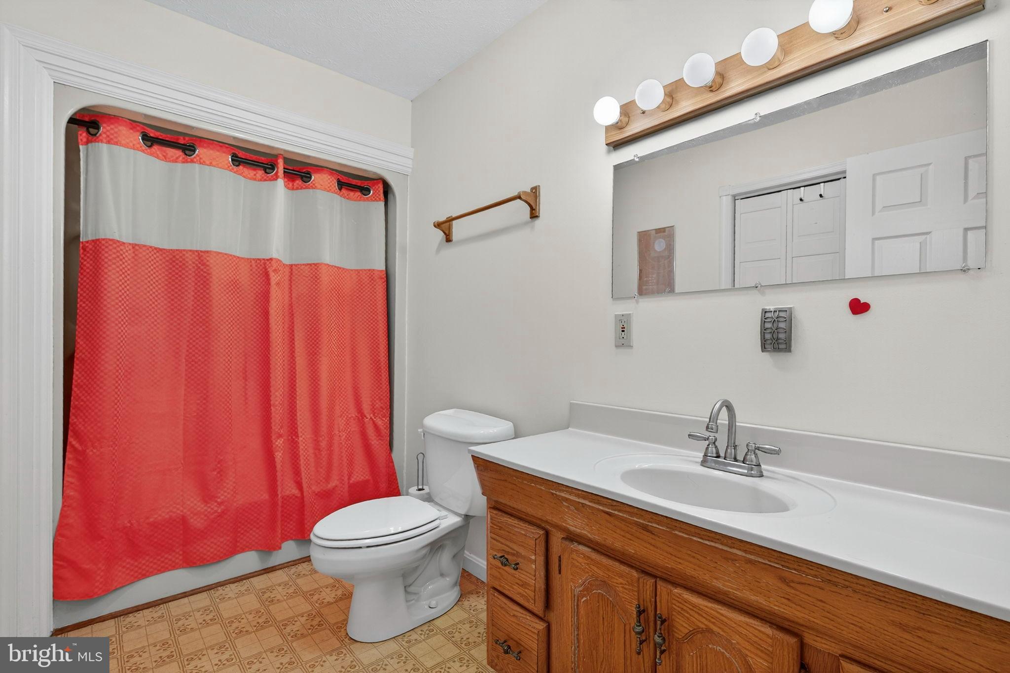 530 Vaucluse Road Stephens City, VA 22655 - Photo 50 of 88 Upstairs bathroom has bathtub and shower.