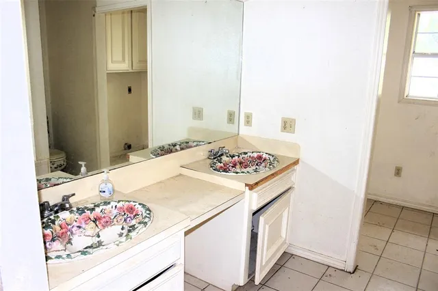 a bath room with a sink and dishwasher