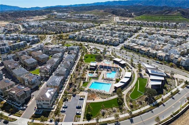 a city view with tall buildings