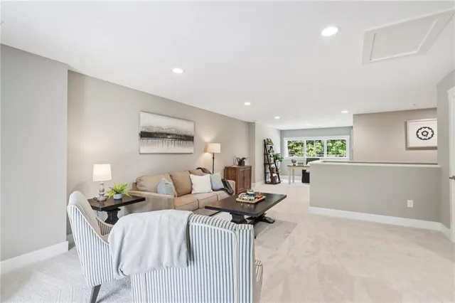 a living room with furniture