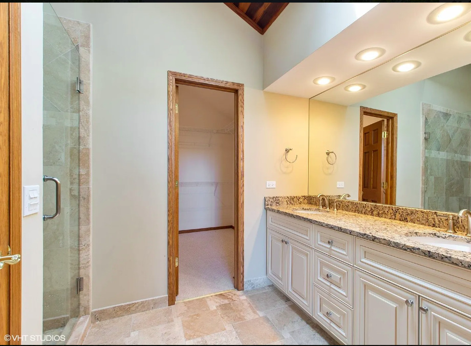1551 Edgewood Road Lake Forest, IL 60045 - Photo 10 of 16 a bathroom with a granite countertop sink mirror and double