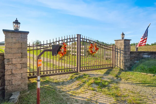 a view of a lake in middle of the town