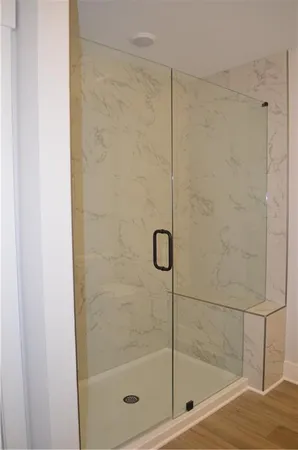 a view of a room that has a window