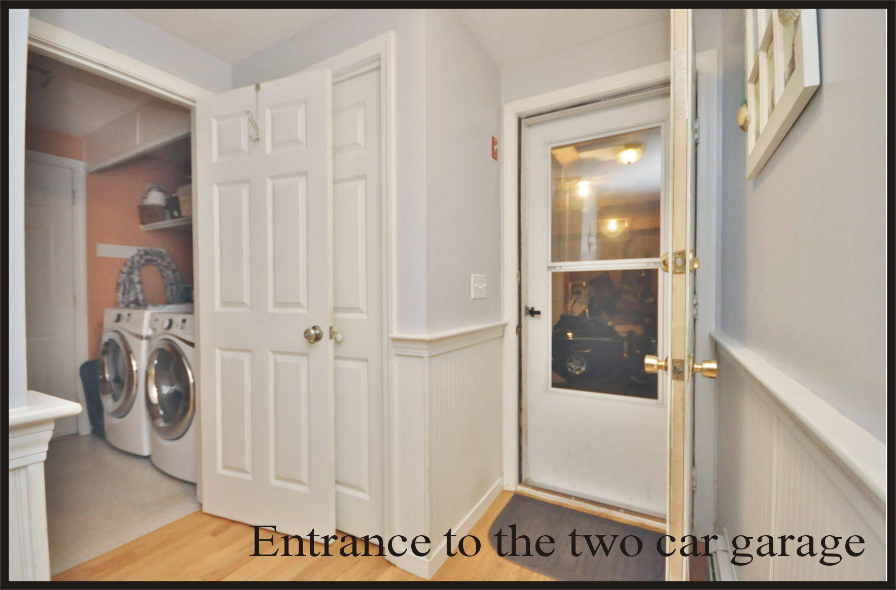 29 Swift Road Sagamore Beach, MA 02562 - Photo 3 of 34 a view of a hallway with washer and dryer