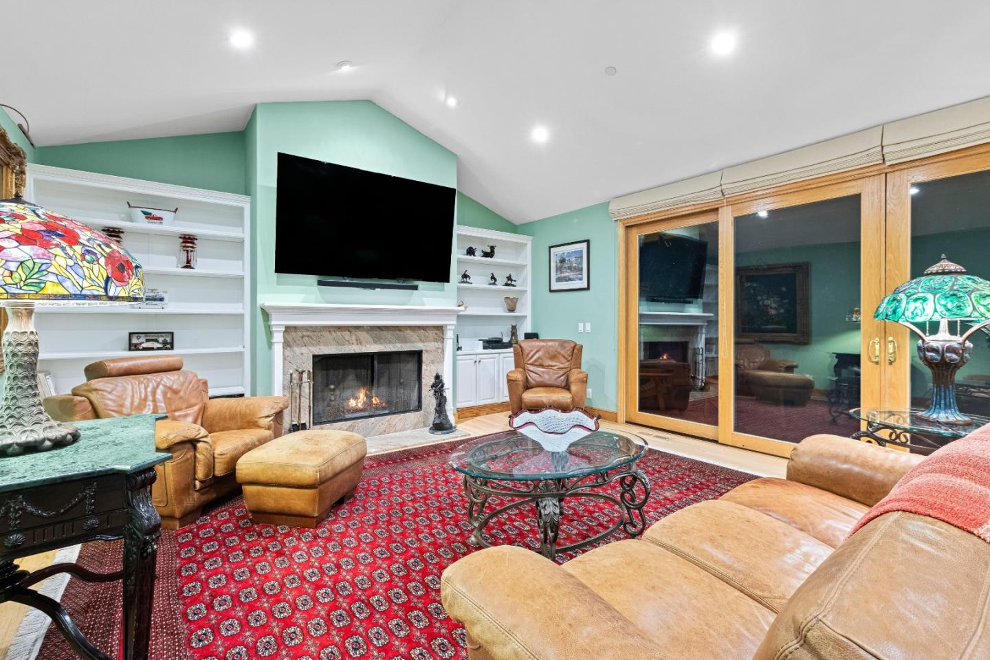 6915 Redwood Retreat Road Gilroy, CA 95020 - Photo 44 of 141 a living room with furniture fireplace and flat screen tv