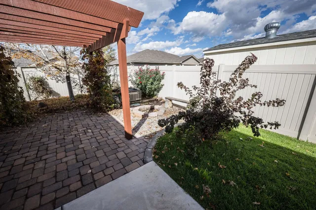 a building outdoor space with patio furniture
