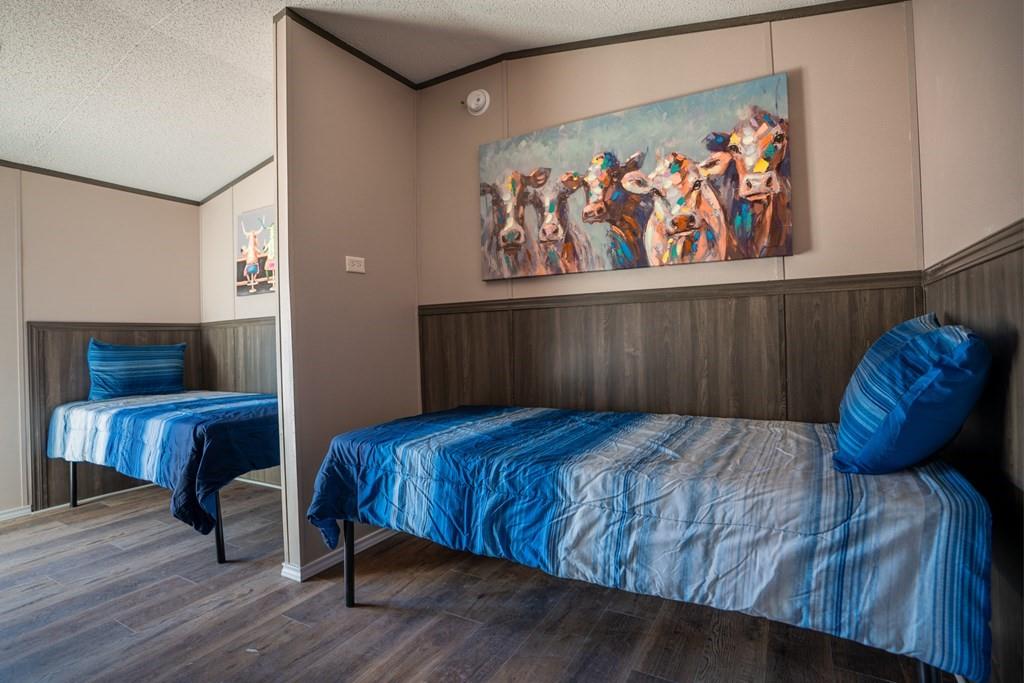 0 Poverty Canyon Road Robert Lee, TX 76945 - Photo 16 of 39 Bedroom featuring lofted ceiling, crown molding, and a textured ceiling