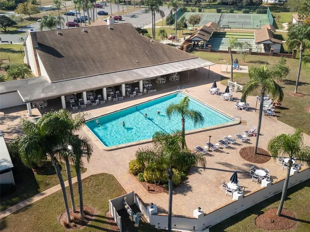 an aerial view of a house having outdoor space