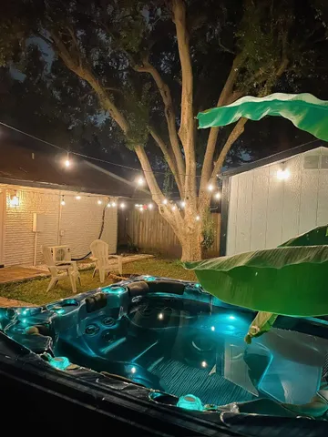 a view of a golf course with chairs
