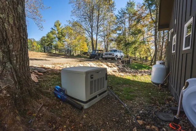 a view of a large building with a lake view