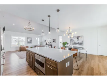 a view of kitchen and kitchen island