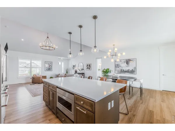 a view of kitchen and kitchen island