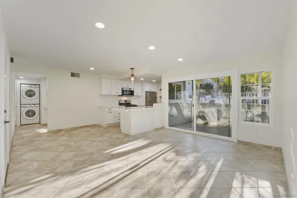 a view of a kitchen with a sink