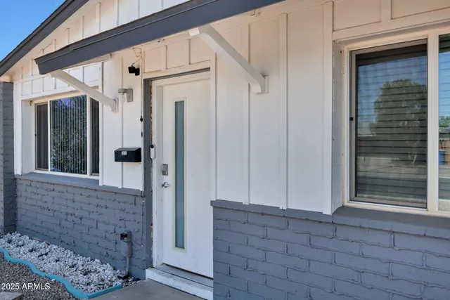 a view of front door of house