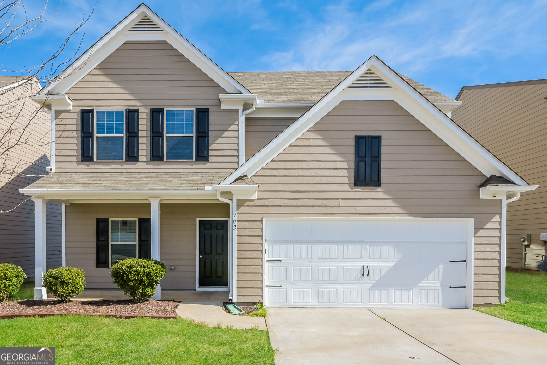 a front view of a house