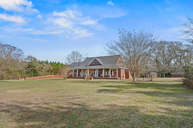 a view of a large body of water with water fall