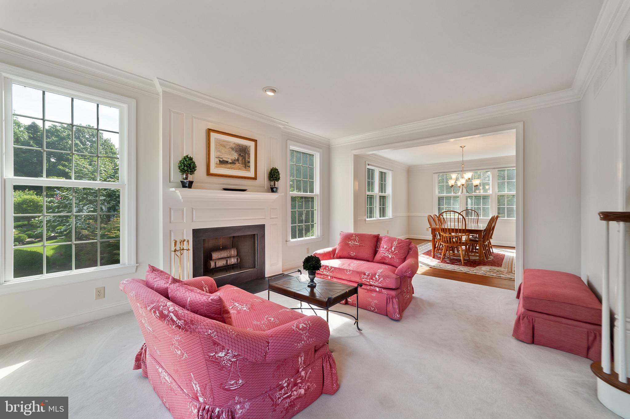822 Turnbridge Road Wayne, PA 19087 - Photo 3 of 30 Living room with wood burning fireplace